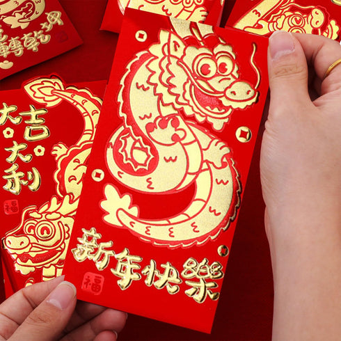 24PCS Chinese New Year Money Envelopes, Lucky Red Envelopes with Gold Foil, 2024 Dragon Year Red Pocket for Kids Adults, Chinese Spring Festival R...
