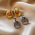 2Pcs Gold and Silver Earrings for Women, Gold Statement Geometric Knot Stud Earrings Set Chunky Gold Solver Hollow Tube Knot Drop Dangle Earrings ...