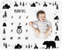 Baby Monthly Milestone Blanket Boy - Bear Newborn Month Blanket Unisex Neutral Personalized Shower Gift Woodland Nursery Decor Photography Backgro...