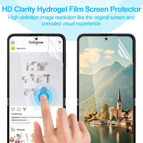 Galaxy Z Flip 4 Screen Protector 2 Pack, Hydrogel Film Screen Protector for Samsung Galaxy Z Flip 4, Soft EPU Screen Protector Full Covered, High ...