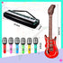 Inflatable Rock Star Toy Set 80s 90s Party Decorations Blow up Party Props Musical Instrument Include Inflatable Backdrop Banner, Microphone, Guit...