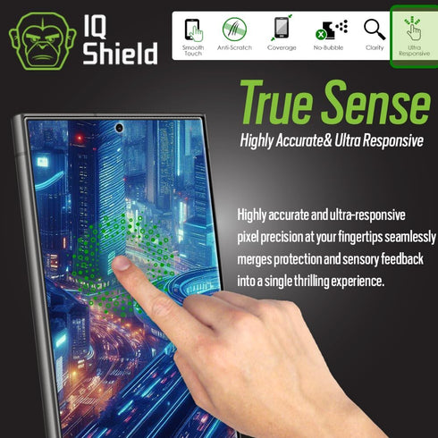 IQShield 2 Pack for Samsung Galaxy S24 Ultra Screen Protector: Clear TPU Film, Bubble-Free Installation, Scratch-Resistant, Case Friendly, HD Clar...