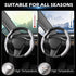 Cartist Carbon Fiber Steering Wheel Cover Custom Fit for Tesla Model 3 2017-2023 2024 and Model Y 2020-2023 2024 Anti Skid Leather Car Segmented S...