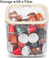Clear Coffee Pod Holder with Lid, Coffee Pods Storage for Counter, Small Food Storage Organizer Bins, Clear Plastic Bins for Pantry, Kitchen, Cabi...