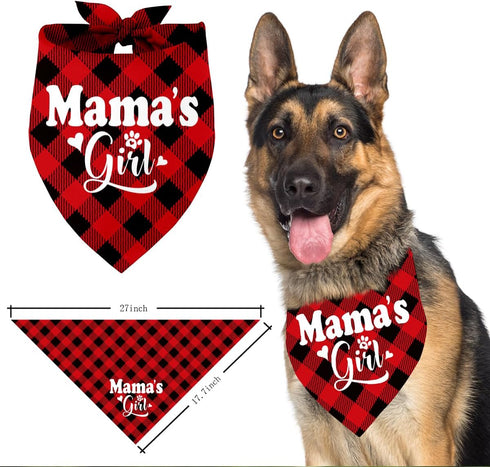 Mama’s Girl Dog Bandana, Dog Mom's Girl Gift Dog Bandana, Pet Scarf Accessories, Printed Dog Bandanas Gift for Dog Lover Birthday or Christmas, fo...