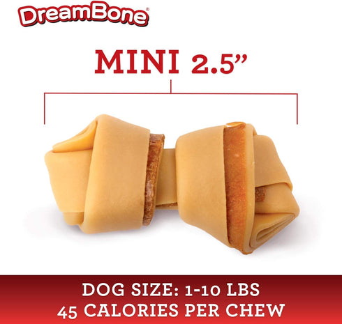 DreamBone Mini Chews, Made with Real Bacon and Cheese Flavor, Rawhide Free Dog Chews, 24 Count...