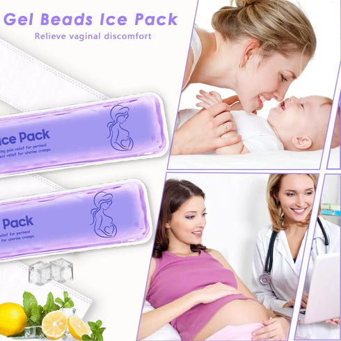 Perineal Ice Packs for Postpartum Reusable, Perineal Cold Packs, Postpartum Hemorrhoid Pain Childbirth Recovery Care, 2 Gel Pads+5 Washable Sleeve...