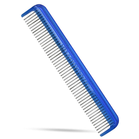 Pet comb for easy mat removal - silky smooth rotating teeth untangles without causing pain to pets. (7" Ocean Blue)...