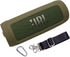 LTGEM Silicone Protective Case for JBL Flip 6 Portable Bluetooth Speaker with Extra Carabiner and Strap- Green (Case Only)...