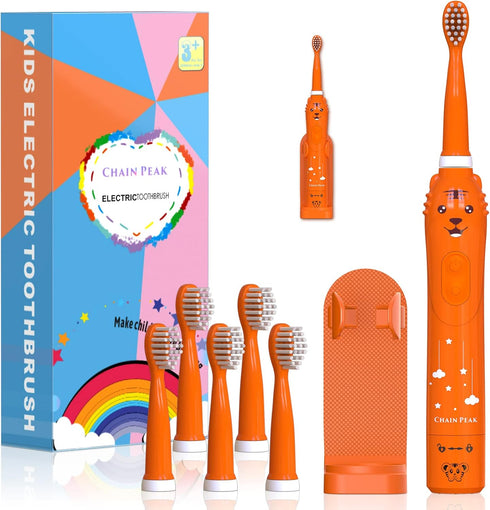 Kids Sonic Electric Toothbrush, Rechargeable Smart Toothbrush for Children Toothbrush for Toddlers Boys Girls Age 3-12 with 30s Reminder, 2 Mins T...