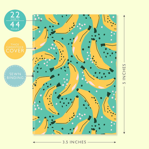 S&O Fun Fruit Notepad Theme Set with 12 Unique Designs - Brightly Colored 3.5x5" Mini Notebooks That Fit Anywhere - Durable Pocket Notebook Pack -...