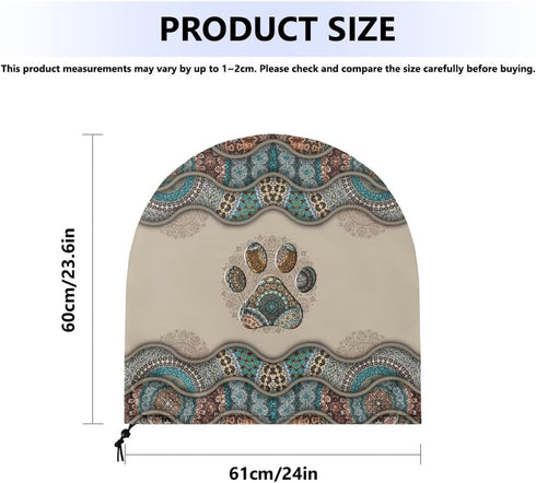 Boho Paw Print Industrial Fan Cover, Waterproof & Dustproof Cover Suitable for 24" High Velocity Movement Heavy Duty Drum Fan, Heavy Duty Outdoor ...