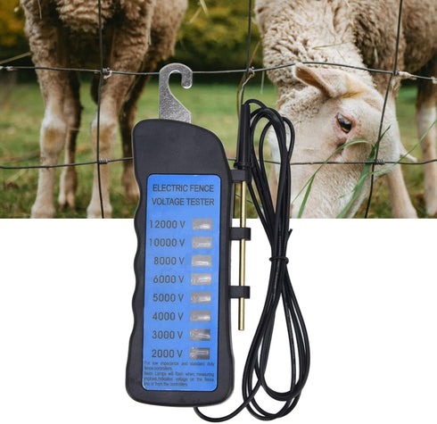 12KV Neon Fence Voltage Tester, 8 Neon Indicator Lights Waterproof Electric Fence Tester Fault Finder Farming Equipment Portable Testing Tool, 200...