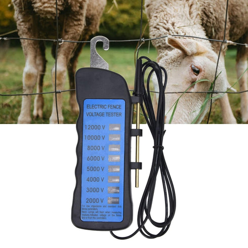 Voltage Tester, Electric Fence Fault Finder Farming Equipment, Handheld Digital Electrical Finder, Light Indicator 8 Neon Tester Lights ABS Copper...