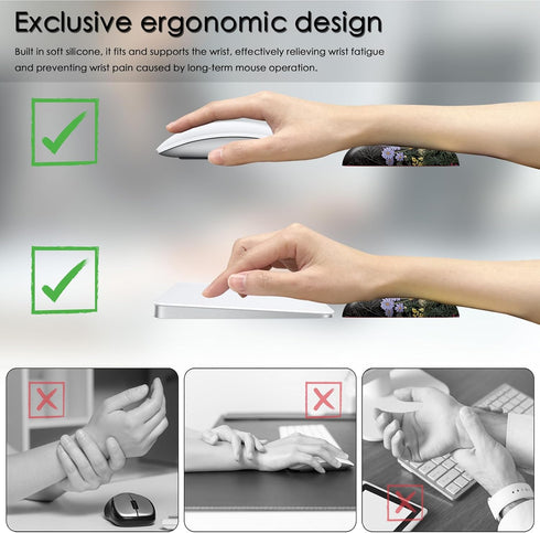 Large Gaming Mouse Pad and Mouse Wrist Rest,Desk Mat + Mouse Wrist Rest +Small Mouse Pad,Desk Accessories,Office Supplies,Wild Flower...