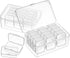 Blulu 24 Pcs Small Bead Organizer Plastic Storage Containers, Clear with 2 Hinged Lid Cases (6.69 x 4.06 x 2.76 Inch, 2.56 x 1.77 x 0.79 Inch)...