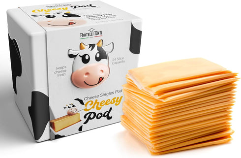 Cheesy Pod – Sliced Cheese Container for Fridge - Airtight, BPA-Free Plastic Storage for Deli Cheese Slices – Stackable, Dishwasher-Safe, and Odor...