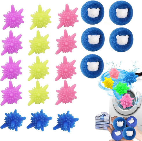 20 Pieces Washer Balls,Washing Machine Ball,Reusable Non-tangled Environmentally Friendly Laundry Ball,Non-tangled Laundry Ball for Washing Machin...