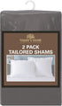 Today’s Home Tailored Bed Pillow Shams, Cotton Blend Design, Standard, Grey, 2-Pack...
