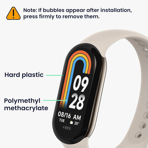 kwmobile Protective Film Compatible with Xiaomi Mi Band 8 Screen Protector - 2x Smart Watch Protector Anti-Fingerprint...
