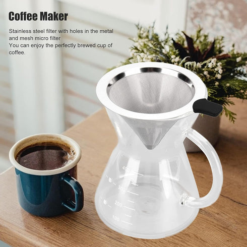 SALUTUY Coffee Kettle, Drip Glass Coffee Maker 400ml Great Gift Accurate Brewing Control Coffee Maker Premium Coffee Brewing Tool for Perfect Cup ...