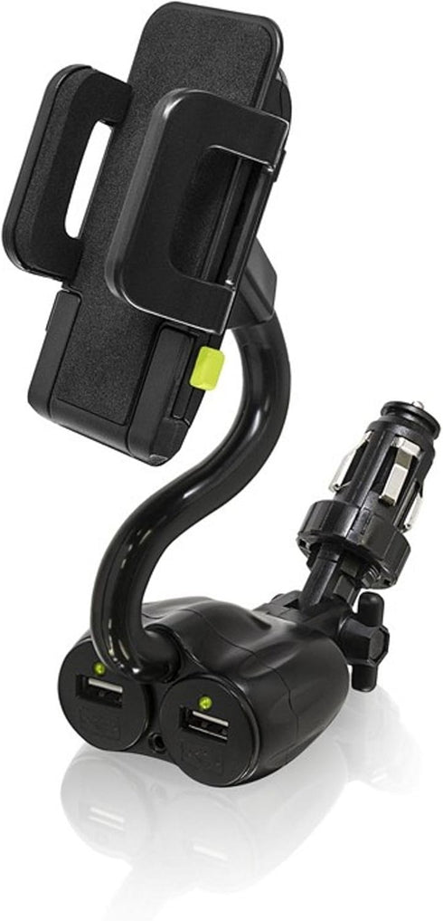 Bracketron TekGrip 12V Power Dock Mount Phone Holder Two Charging Ports Hands Free iPhone X 8 Plus 7 SE 6s 6 Samsung Galaxy S9 S8 S7 S6 Note Googl...