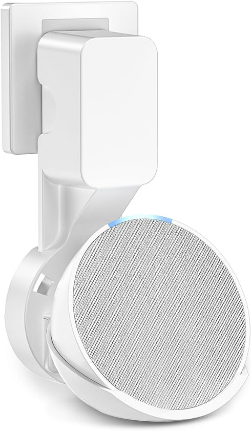 Wall Mount Holder for Echo Pop, Outlet Hanger Stand for Echo Pop, Built-in Cable Management, White...
