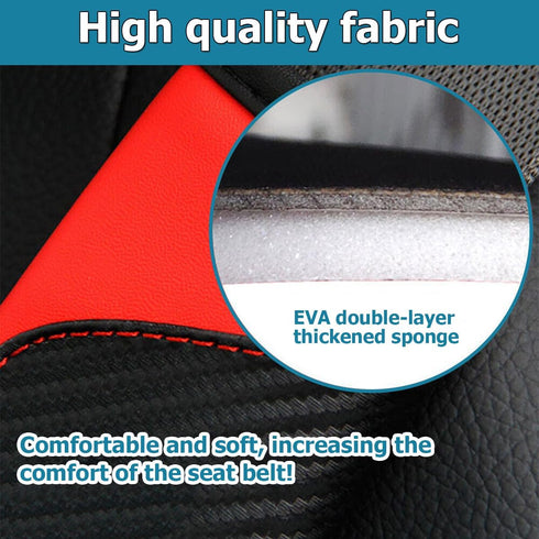 Car Seat Belt Cover, 2 Pack Carbon Fiber Leather Seatbelt Shoulder Pad, Auto Safety Seat Belt Cushion Protector Compatible with All Cars and Backp...