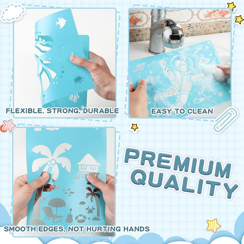 30pcs Drawing Stencils for Kids Painting Large Stencils Reusable Art Stencils Washable Stencil Set (7inch*9.8inch)...