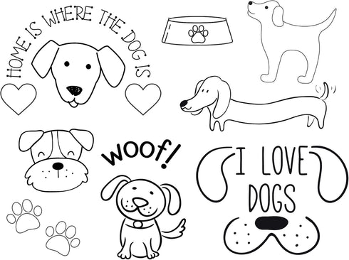 Dog Hand Embroidery Patterns Transfers Kit 26 Pieces on Stick and Stitch Water Soluble Sewing Stabilizer Paper for Beginners and Adults Hand Sewin...