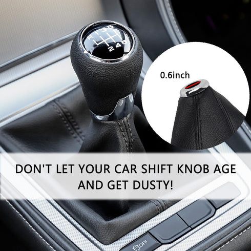 Car Shift Boot,Carbon Fibre Leather Gear Shift Cover for Dust Prevention & Protection,Universal Car Interior Accessories Manual Automatic Shift Kn...