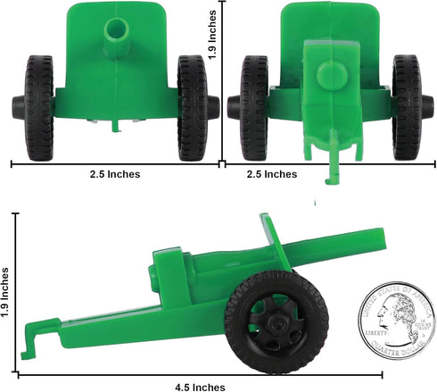 TimMee M3 ARTILLERY - Green 4pc Plastic Army Men Cannon Playset - Made in USA...