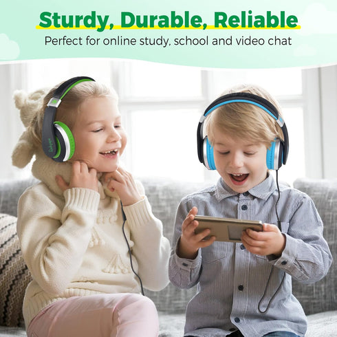 rockpapa HS20 Wired Kids Headphones for School, Foldable Lightweight Boy Girl Headphones with Microphone & 3.5mm Jack for 3-15 Year Old for Airpla...