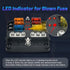 Geloo 12V Fuse Block for Boat, 6 Way Marine Fuse Block with LED Indicator, ATC/ATO Waterproof Blade Fuses Box, 6 Circuits Boat Fuse Panel for Mari...