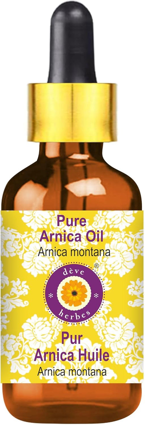 Deve Herbes Arnica Oil (Arnica Montana) with Glass Dropper | Infused | Pure | Non-Sticky | Lightweight | for Facial Care | Men & Women | 15ml (0.5...