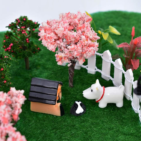 HUIANER Miniature Fairy Garden Tree Plant Ornament, Miniature Dollhouse Pots Decor Moss Micro Landscape DIY Craft Garden Ornament 12 Pcs...