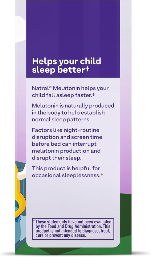 Natrol Kids Fast Dissolve Melatonin 1 mg, Dietary Supplement for Restful Sleep, Sleep Tablets for Kids, 30 Strawberry-Flavored Melatonin Tablets, ...