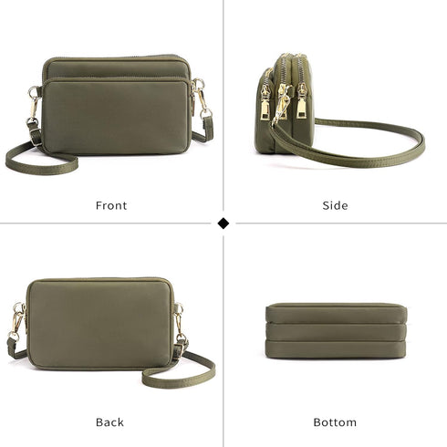 Small Crossbody Bag Shoulder Bag Purse Nylon Clutch Phone Wallet with Zipper & Adjustable Strap Handbag for Women...