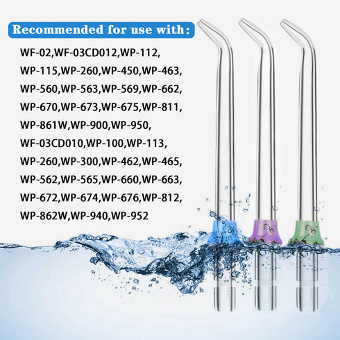 3 Pcs Replacement Heads for Waterpik Water Flossers Other Brand Oral Irrigators,Replacement Tips for Waterpik Water Flosser(Blue Purple Green)...