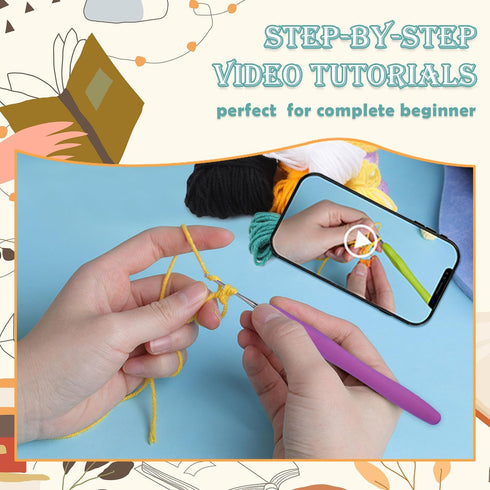 Nuberlic Crochet Kit for Beginners Kid Adult, Cute Animals Knitting Kit, Black Cat Bookmark Crochet Kit, Include Yarns, Hook, Accessories, Video I...