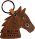 Stallion Head Keychain Handmade from Full Grain Leather - Furry...
