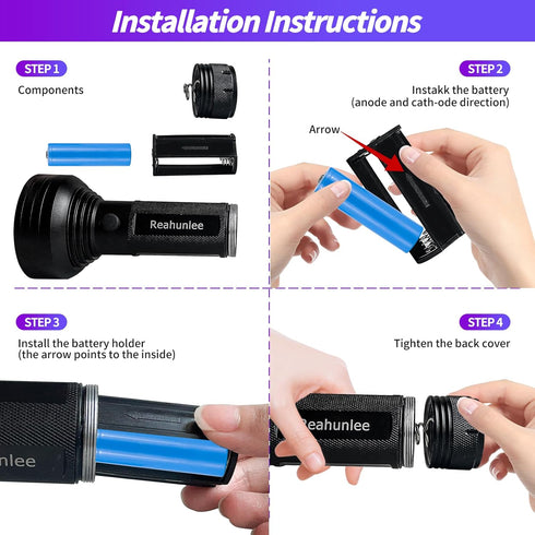 Air Conditioner UV Dye Leak Detector, Pro Auto Oil AC UV Dye Leak Test Detection Tool Kit 68 LED A/C UV Flashlight Detector with Protective Glasse...