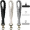 3 Pack Boho Macrame Phone Wrist Strap with 3 Pcs Phone Tether Tabs, Cell Phone Lanyard Bracelet Handmade Smartphone Wristlet Keychain with Univers...