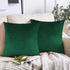 16x16 Throw Pillow Covers Set of 2 Dark Green Velvet Emerald Green Christmas Decor Xmas Decorative Cushion Cases Home Decoration for Car Couch Sof...