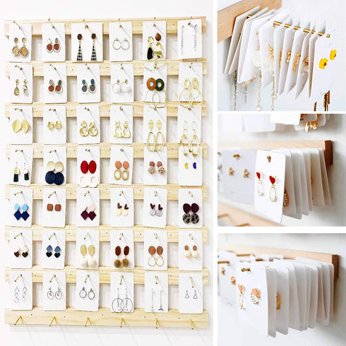 Earring Card Holder Earring Display Cards Hanging Earring, Kraft Paper Tags, 256 Pack, 3.5 x 2 Inches (White)...