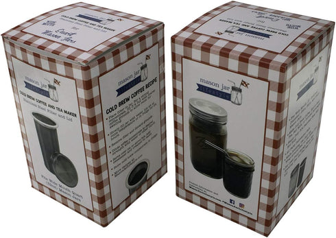 32oz Quart Cold Brew Coffee and Tea Maker Stainless Steel Filter for Mason Jars With Lid and 2 Silicone Seals (No Jar)...