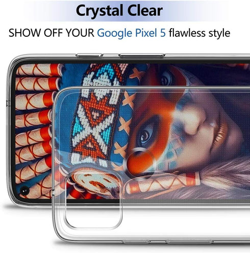 SNOSHO for Google Pixel 5 Clear Case, Slim Thin Silicone TPU Flexible Soft Gel Lightweight Anti-Scratch Shockproof Protective Case Cover for Pixel...