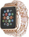 GEMEK Compatible With Apple Watch Band 38/40/41mm Rose Gold Women Pearl Bracelet Strap, Fashion Handmade Elastic Agate Replacement for iWatch Band...