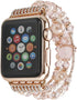 GEMEK Compatible With Apple Watch Band 38/40/41mm Rose Gold Women Pearl Bracelet Strap, Fashion Handmade Elastic Agate Replacement for iWatch Band...