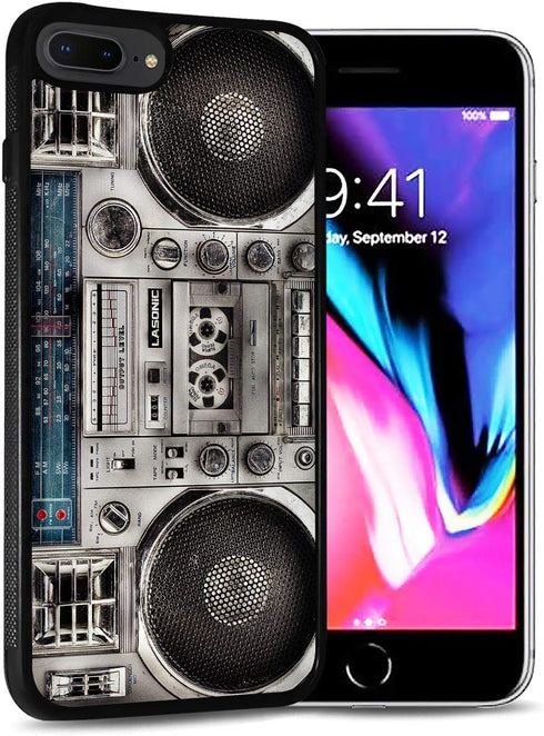 for iPhone 8, iPhone 7, iPhone SE 2 (2020), Durable Protective Soft Back Case Phone Cover, HOT12236 Old Boom Box...